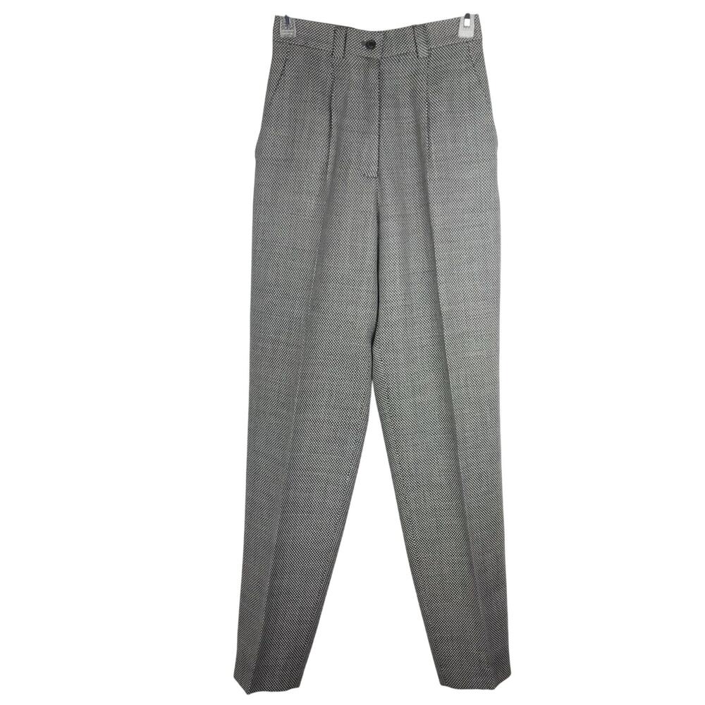 Vintage J.Crew Wool Dress Pants High Rise Tapered Leg Houndstooth Lined Size 6